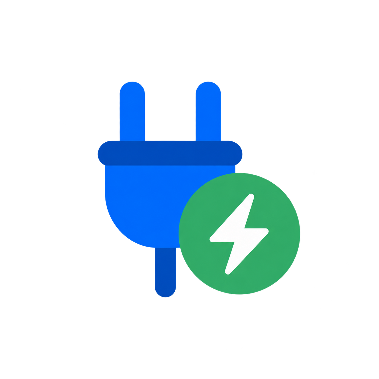 Power plug with green energy status icon for PowerOps